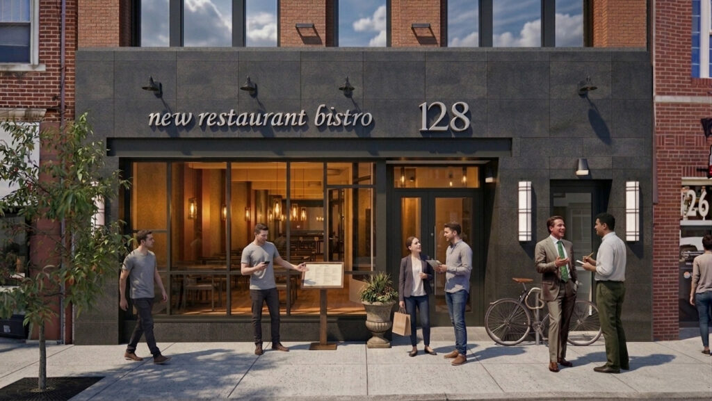 Rendering of proposed storefront for 128 South PA Ave