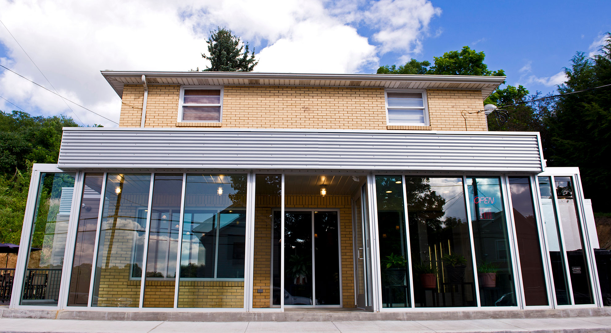 Aluminum and glass front porch addition