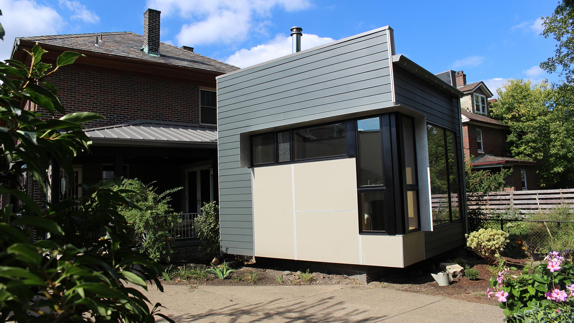 Overall exterior of bedroom addition